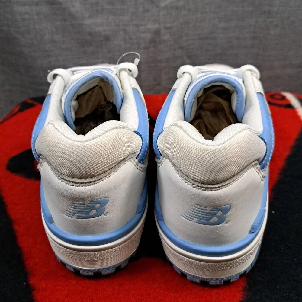 New Balance 550 White and Blue Athletic Shoes - Picture 4 of 13